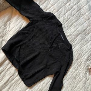 PacSun Black Ribbed Knit Top